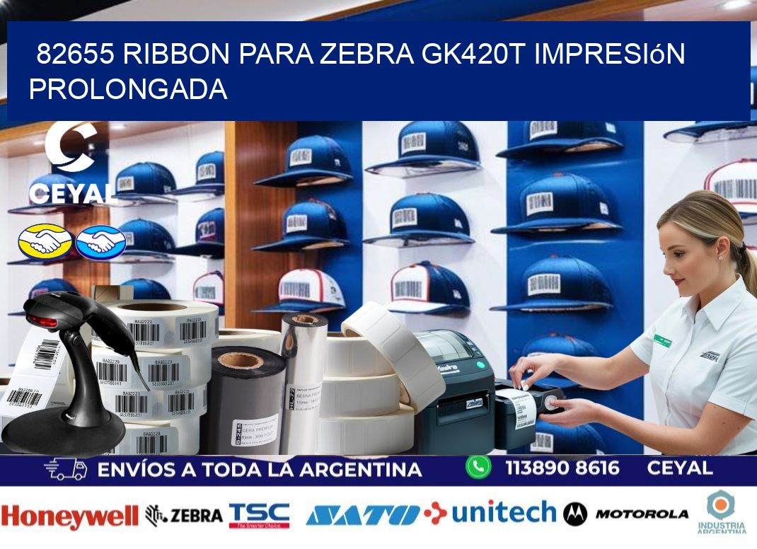 82655 ribbon para zebra gk420t impresión prolongada