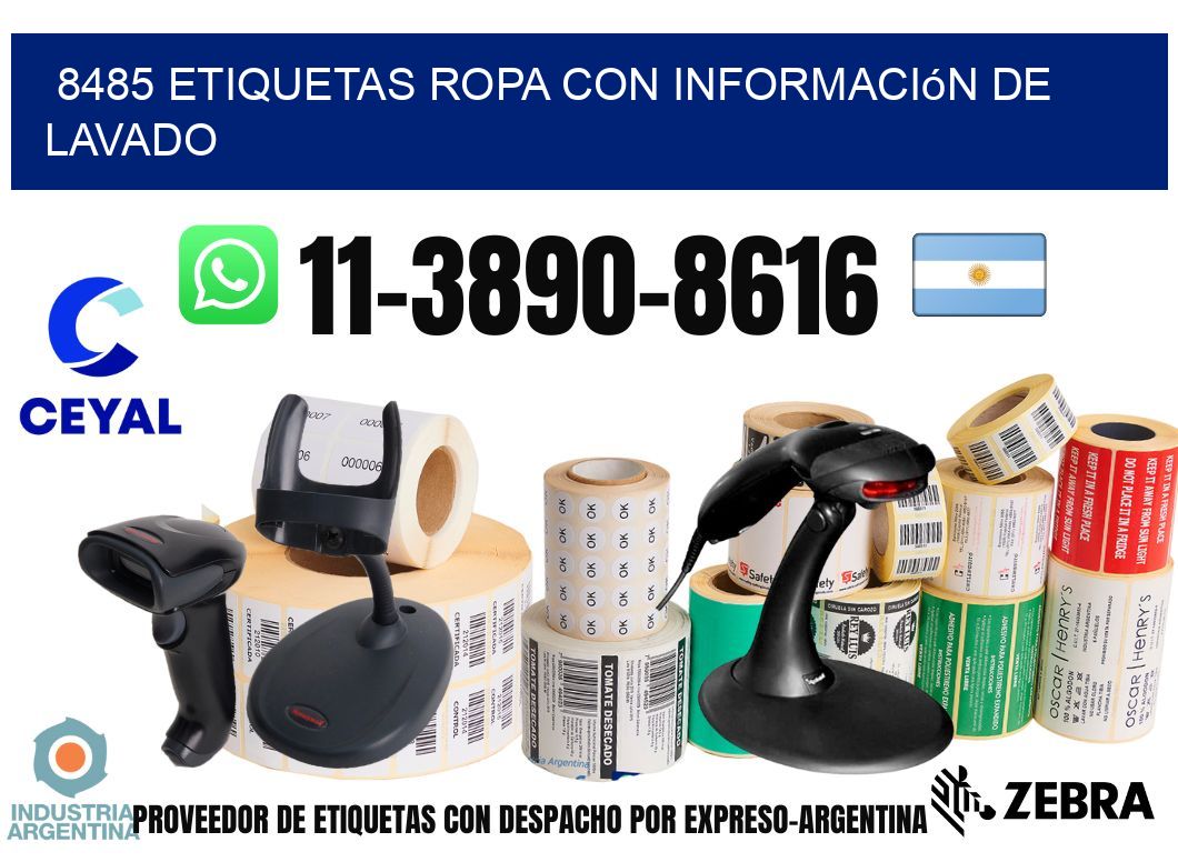 8485 Etiquetas ropa con información de lavado