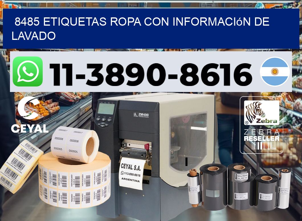 8485 Etiquetas ropa con información de lavado