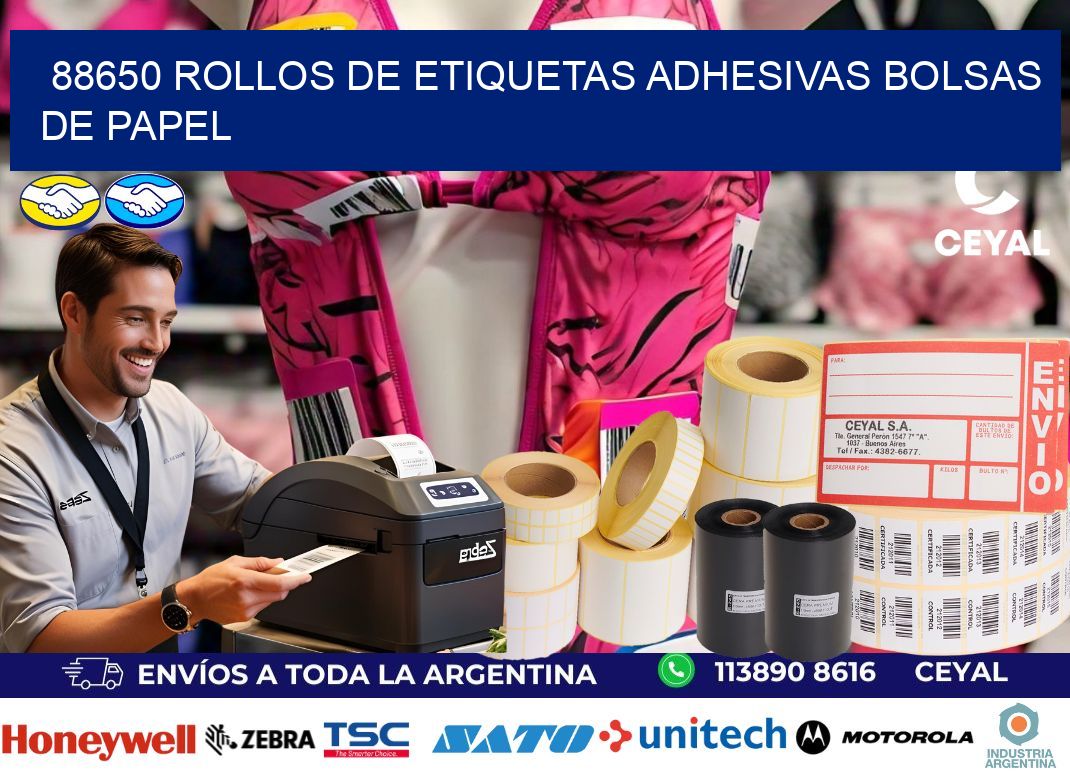 88650 rollos de etiquetas adhesivas bolsas de papel
