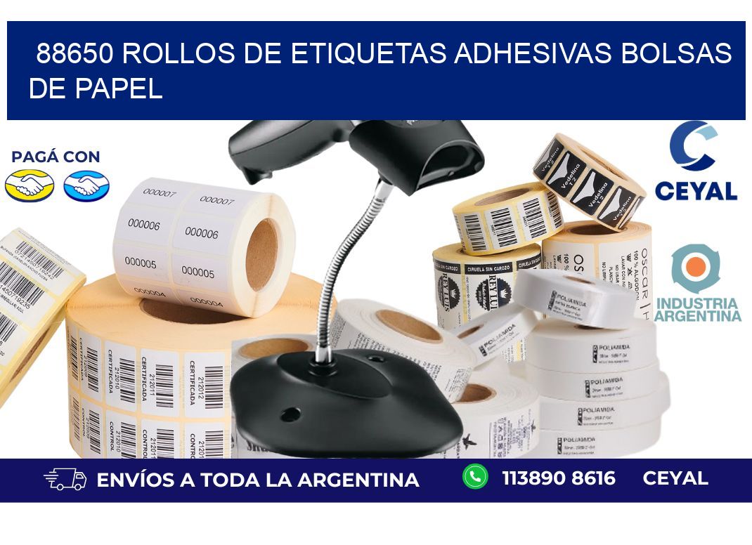88650 rollos de etiquetas adhesivas bolsas de papel