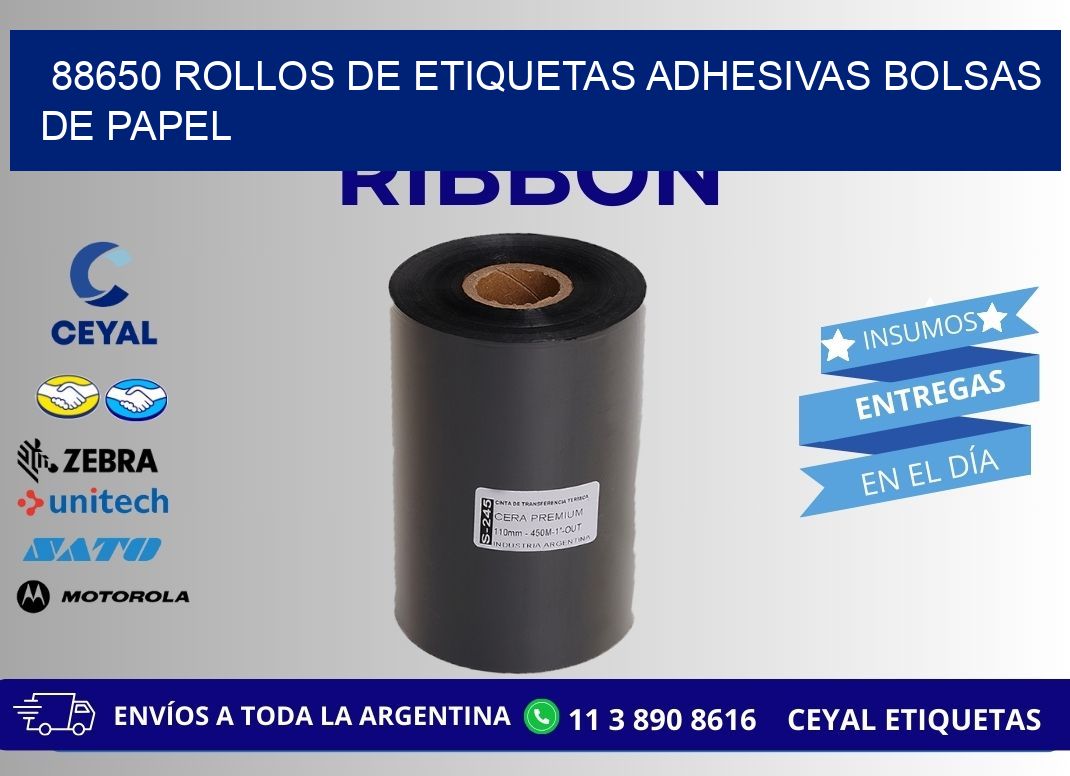88650 rollos de etiquetas adhesivas bolsas de papel