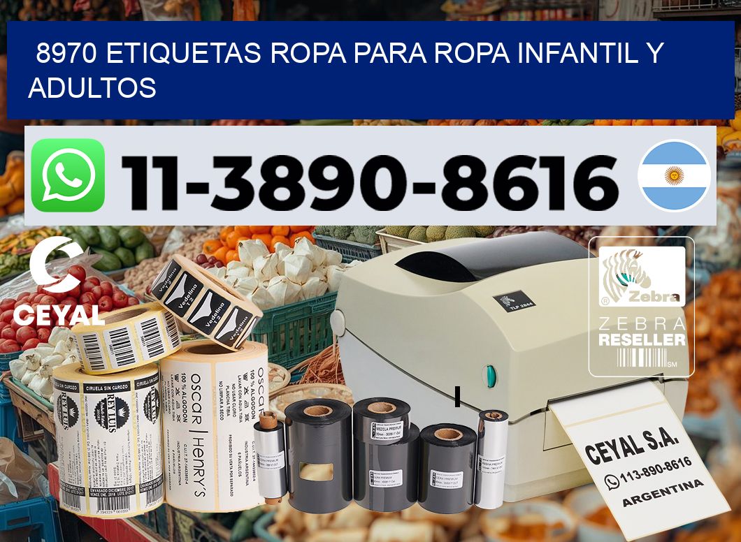 8970 Etiquetas ropa para ropa infantil y adultos