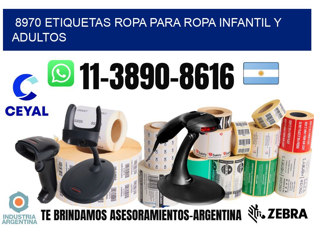 8970 Etiquetas ropa para ropa infantil y adultos
