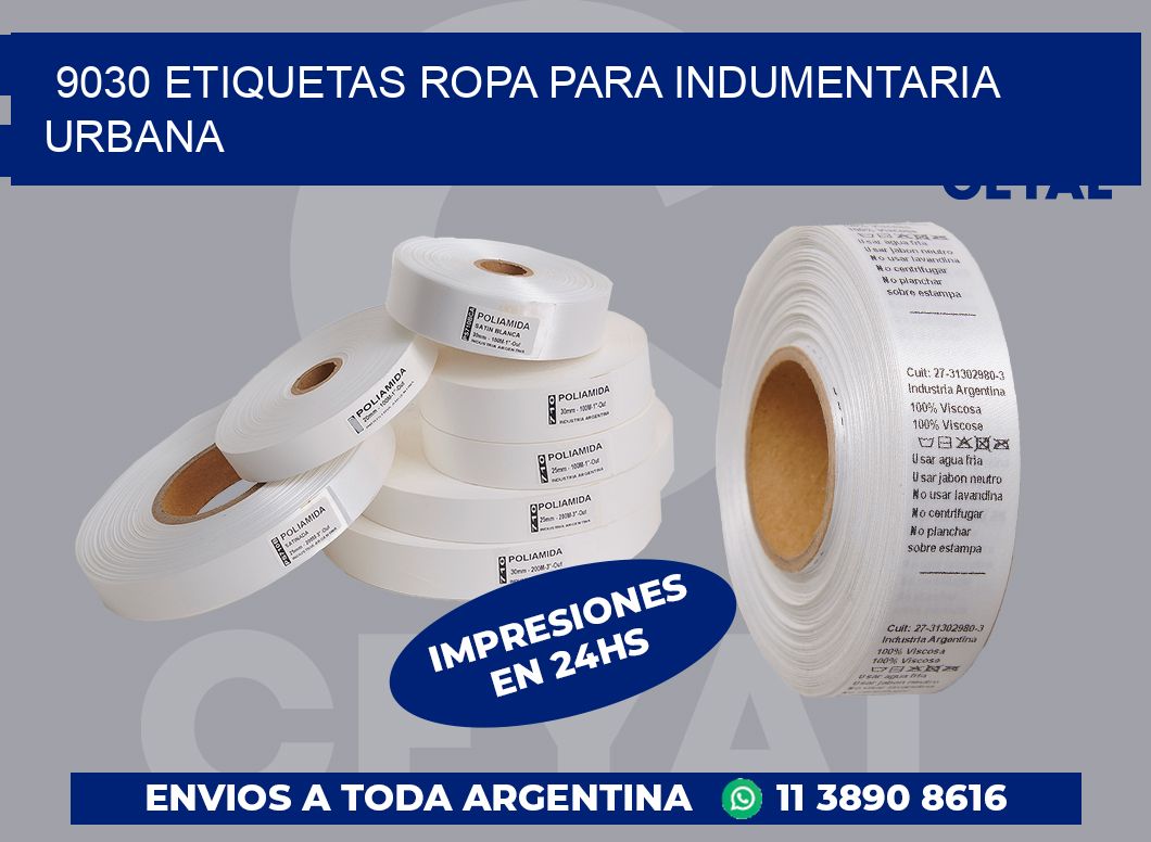 9030 Etiquetas ropa para indumentaria urbana