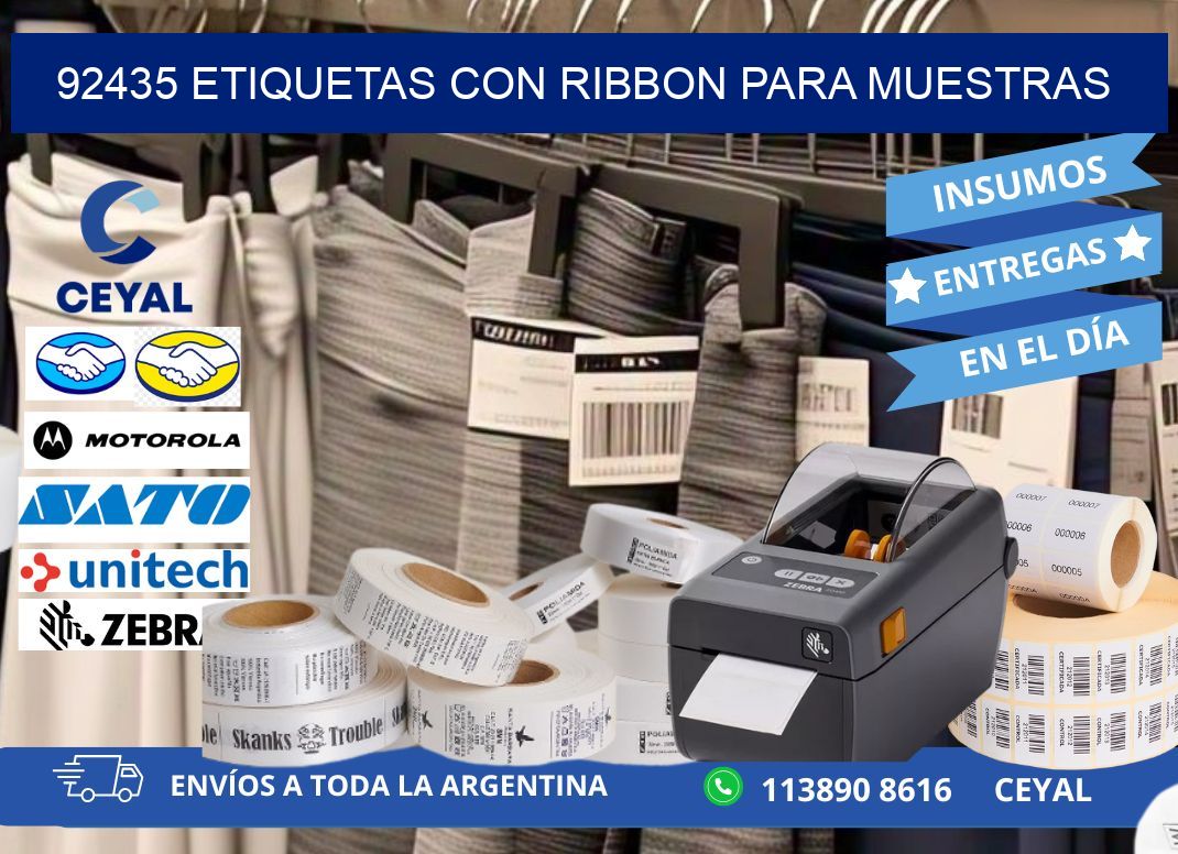 92435 etiquetas con ribbon para muestras