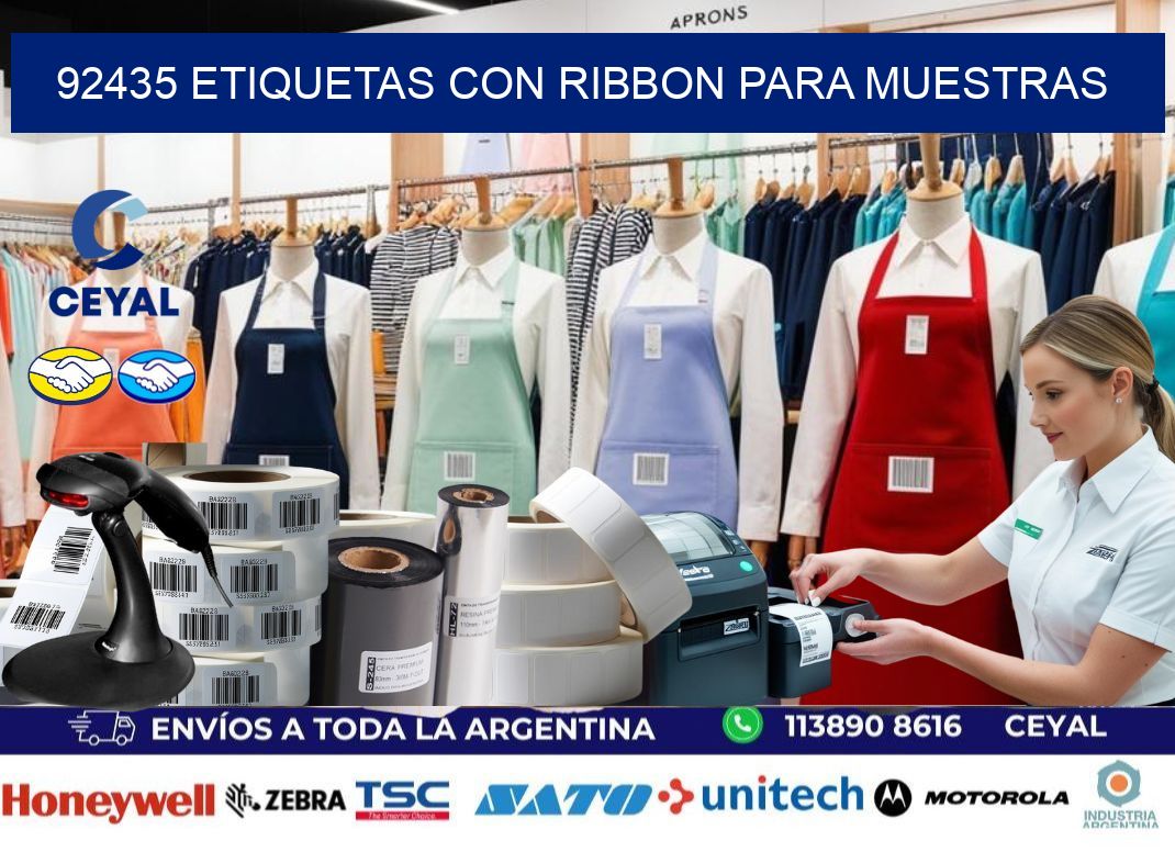 92435 etiquetas con ribbon para muestras
