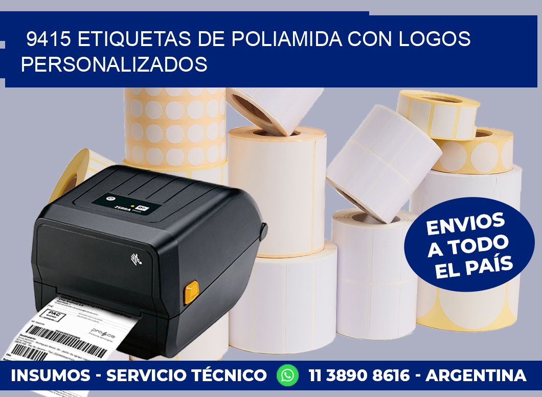 9415 Etiquetas de poliamida con logos personalizados