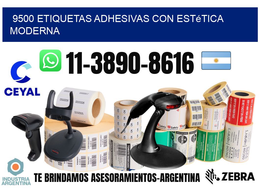 9500 Etiquetas adhesivas con estética moderna