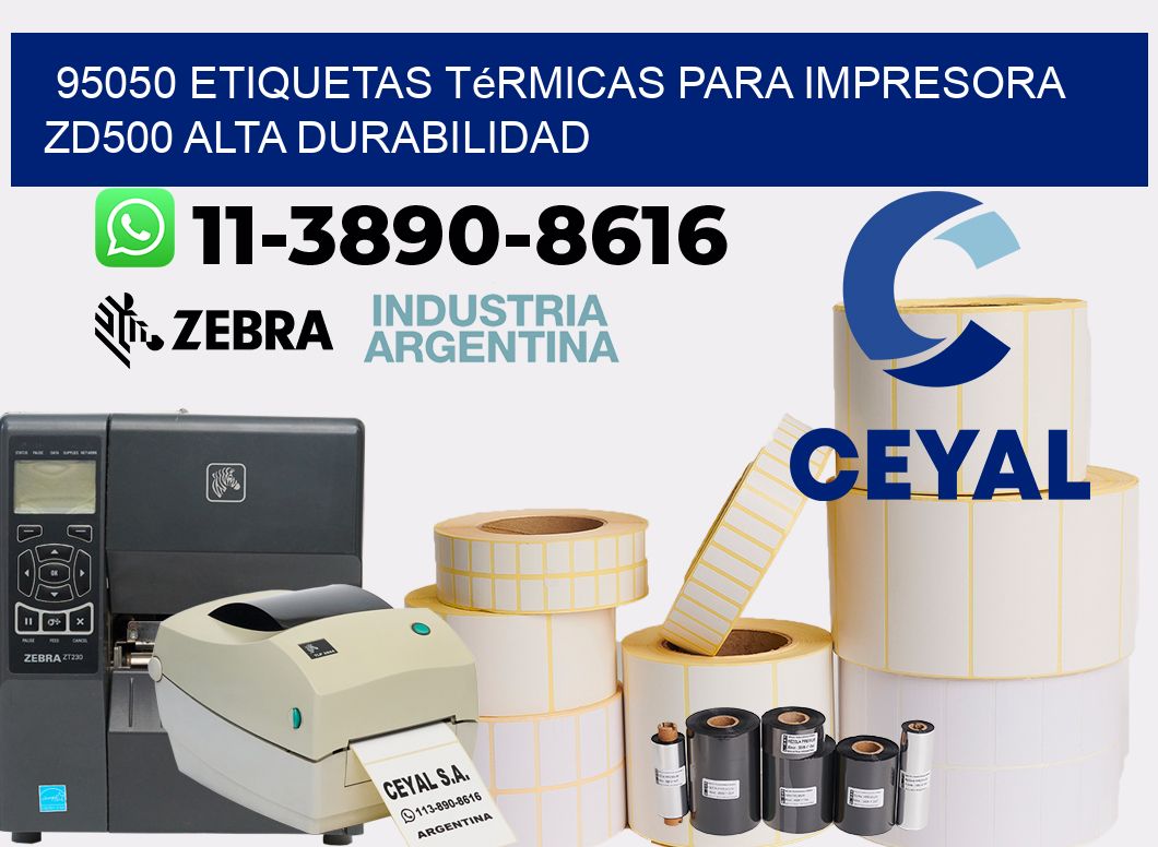 95050 etiquetas térmicas para impresora zd500 alta durabilidad