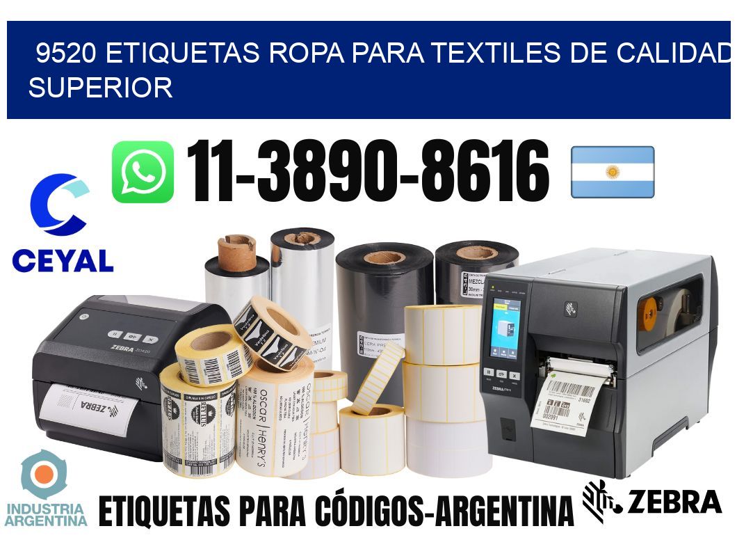 9520 Etiquetas ropa para textiles de calidad superior