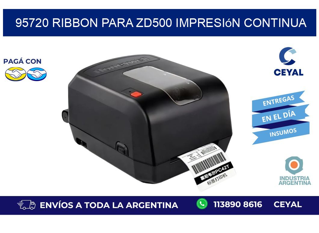 95720 ribbon para zd500 impresión continua
