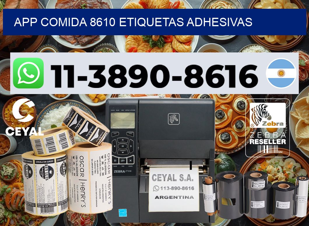 App comida 8610 etiquetas adhesivas