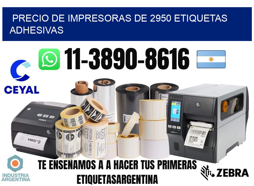 precio de impresoras de 2950 etiquetas adhesivas