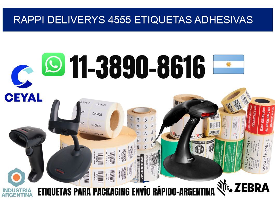 rappi deliverys 4555 etiquetas adhesivas