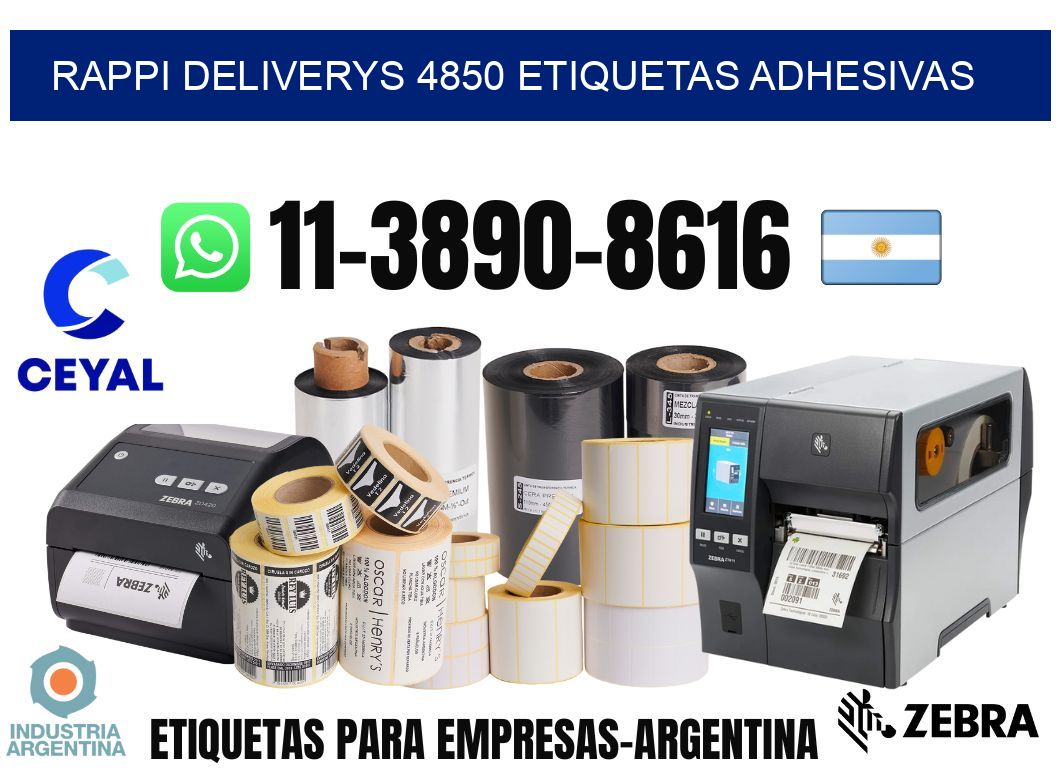 rappi deliverys 4850 etiquetas adhesivas