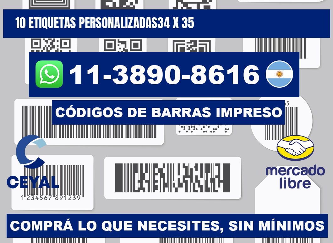 10 ETIQUETAS PERSONALIZADAS34 x 35