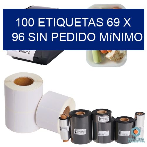 100 etiquetas 69 x 96 Sin pedido mínimo
