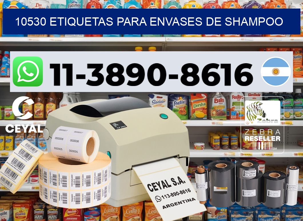 10530 Etiquetas para envases de shampoo