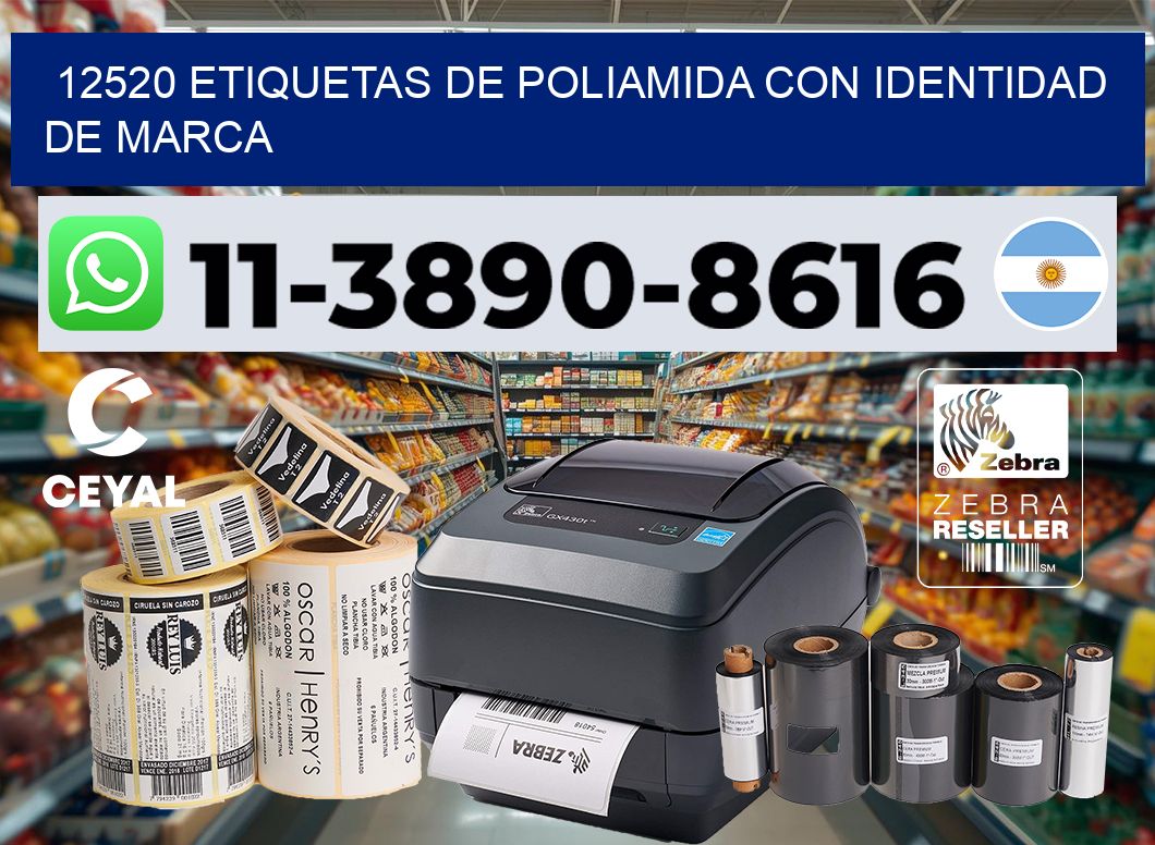 12520 Etiquetas de poliamida con identidad de marca