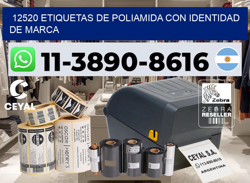12520 Etiquetas de poliamida con identidad de marca