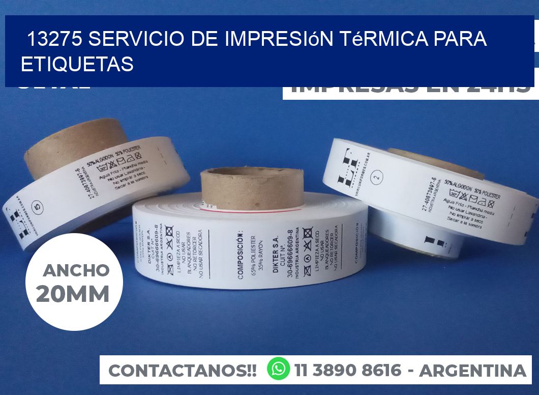 13275 Servicio de impresión térmica para etiquetas