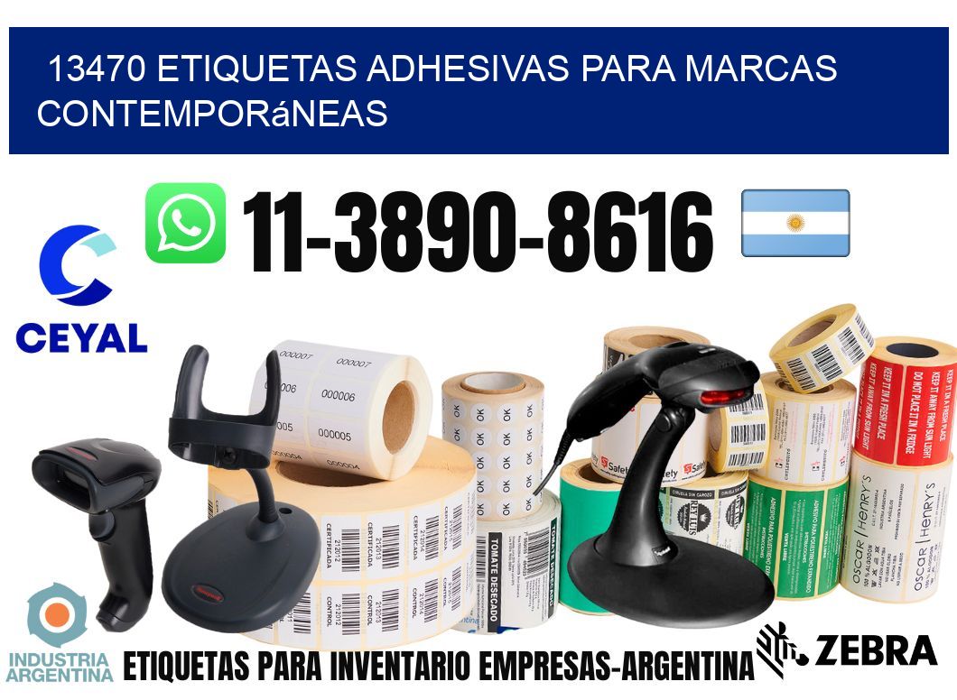 13470 Etiquetas adhesivas para marcas contemporáneas