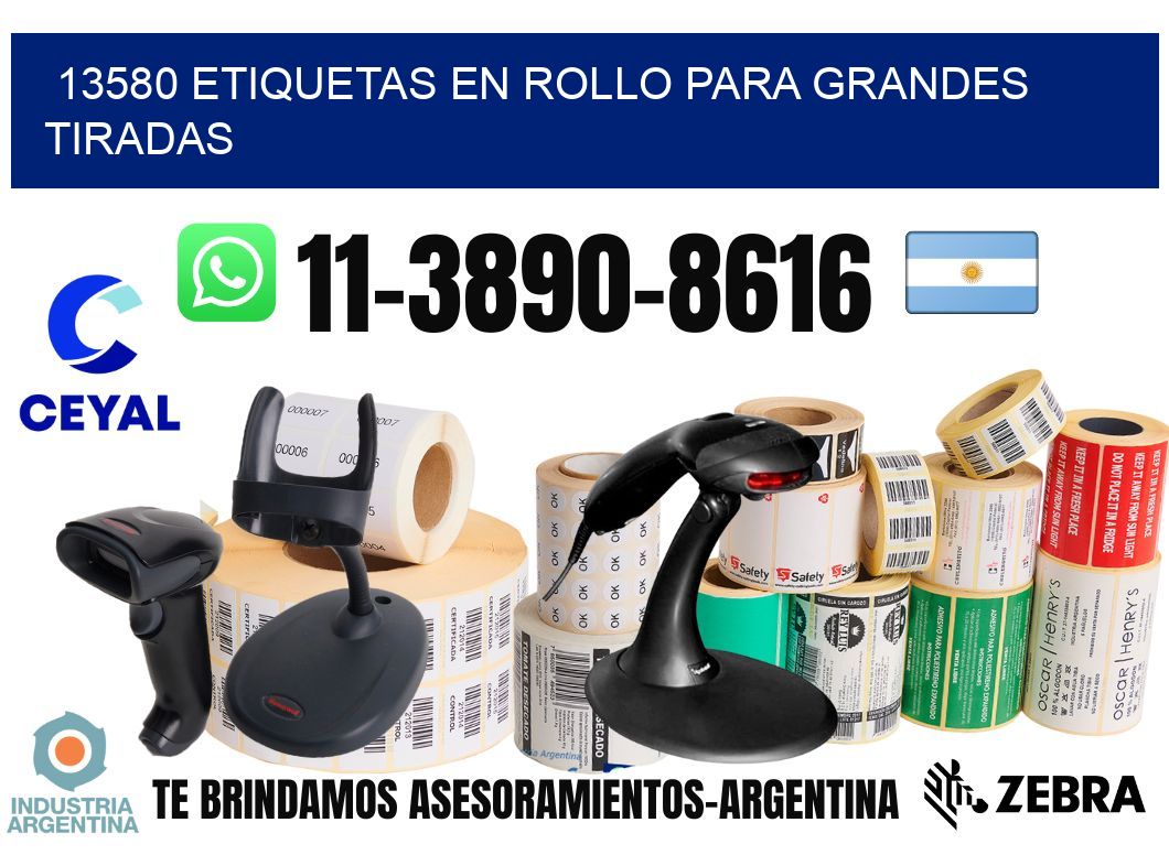13580 Etiquetas en rollo para grandes tiradas