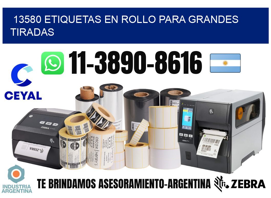 13580 Etiquetas en rollo para grandes tiradas