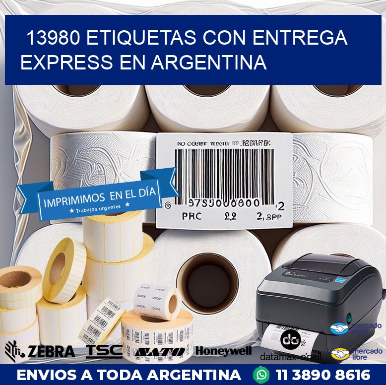 13980 Etiquetas con entrega express en Argentina