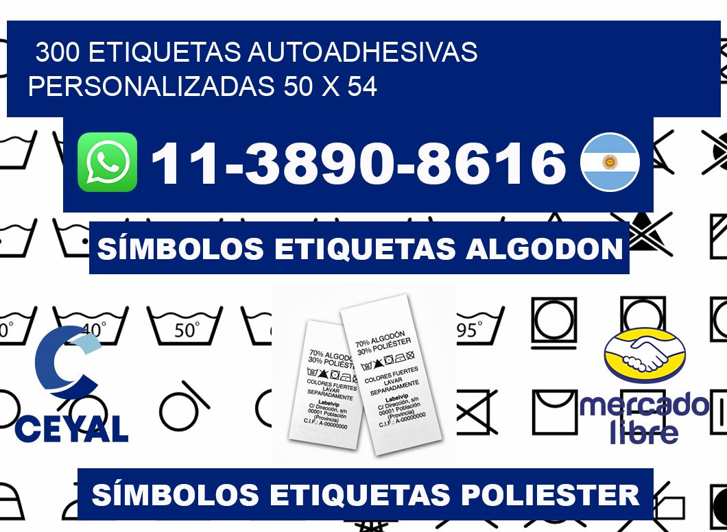 300 Etiquetas autoadhesivas personalizadas 50 x 54