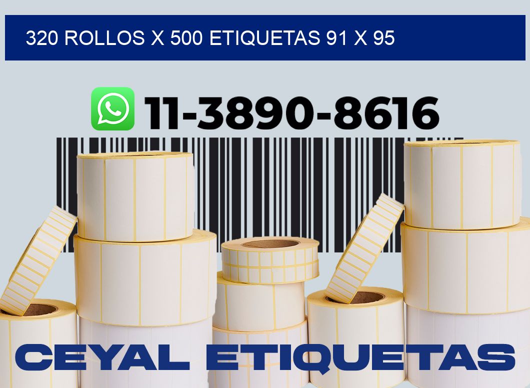 320 rollos x 500 etiquetas 91 x 95