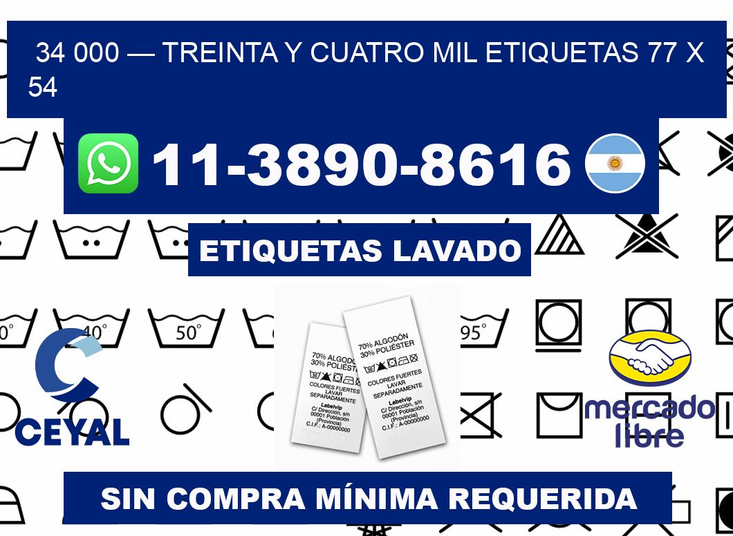 34 000 — treinta y cuatro mil etiquetas 77 x 54