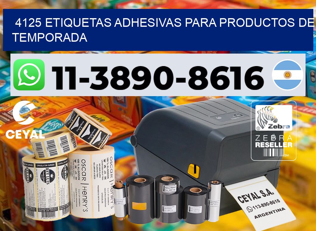 4125 Etiquetas adhesivas para productos de temporada
