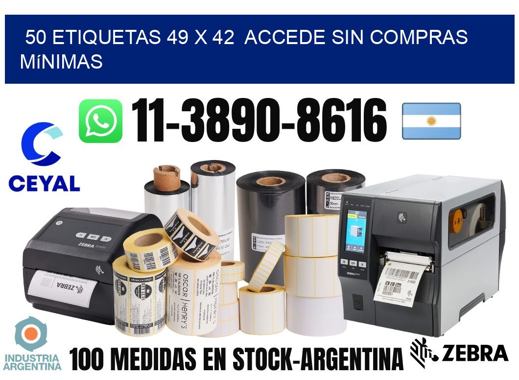50 etiquetas 49 x 42  Accede sin compras mínimas