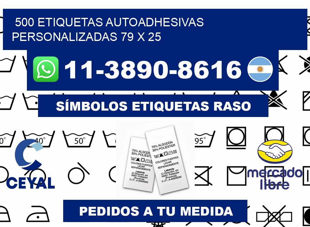 500 Etiquetas autoadhesivas personalizadas 79 x 25