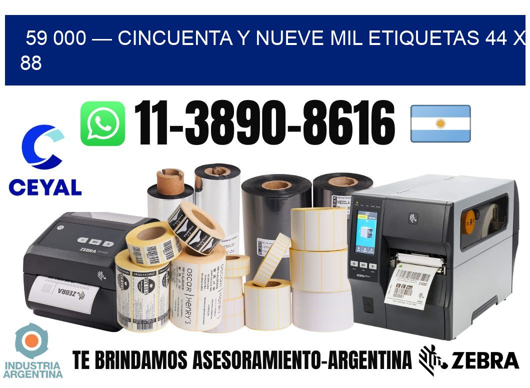 59 000 — cincuenta y nueve mil etiquetas 44 x 88