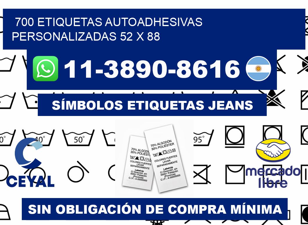 700 Etiquetas autoadhesivas personalizadas 52 x 88
