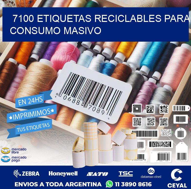 7100 Etiquetas reciclables para consumo masivo