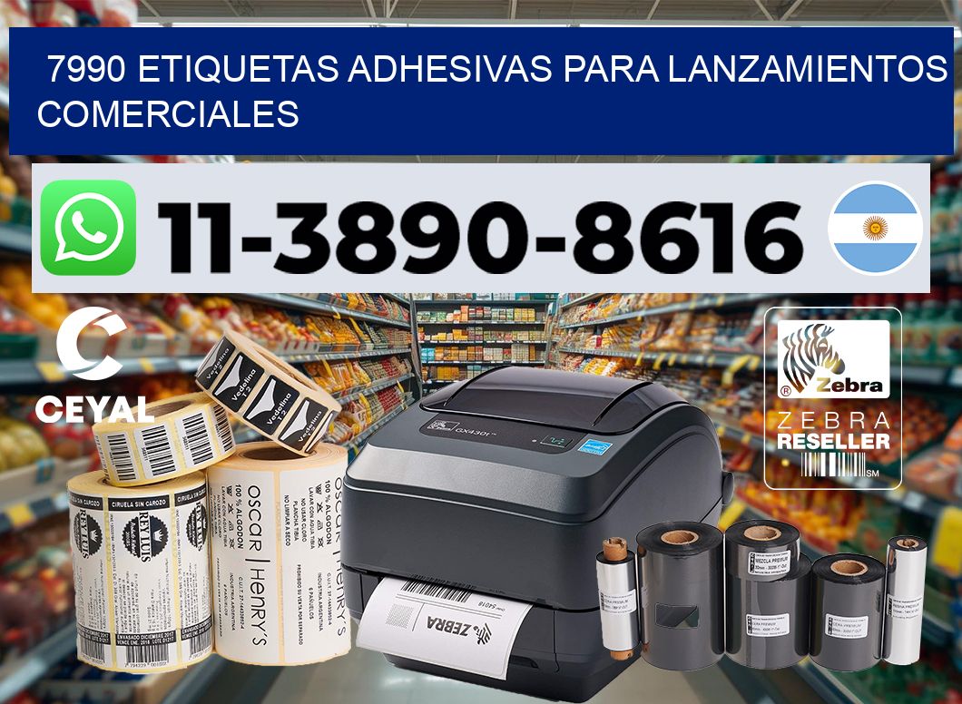 7990 Etiquetas adhesivas para lanzamientos comerciales
