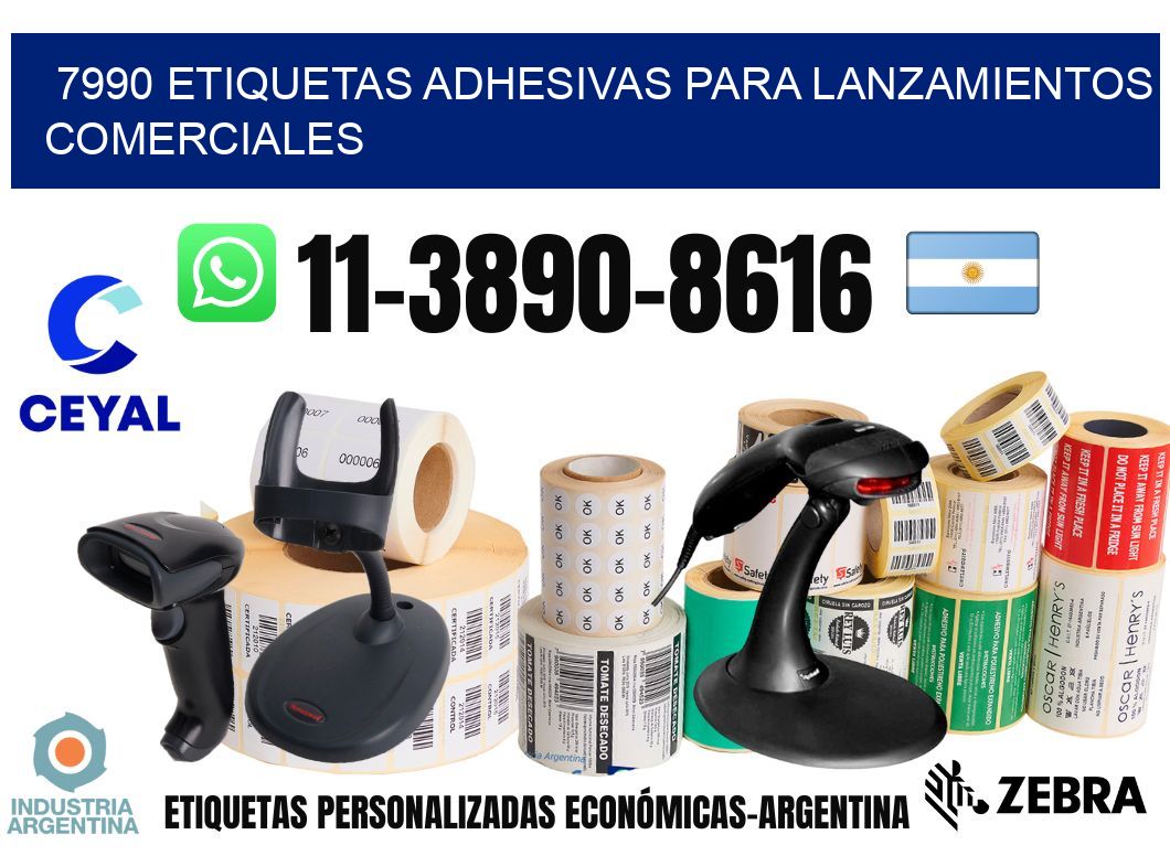 7990 Etiquetas adhesivas para lanzamientos comerciales
