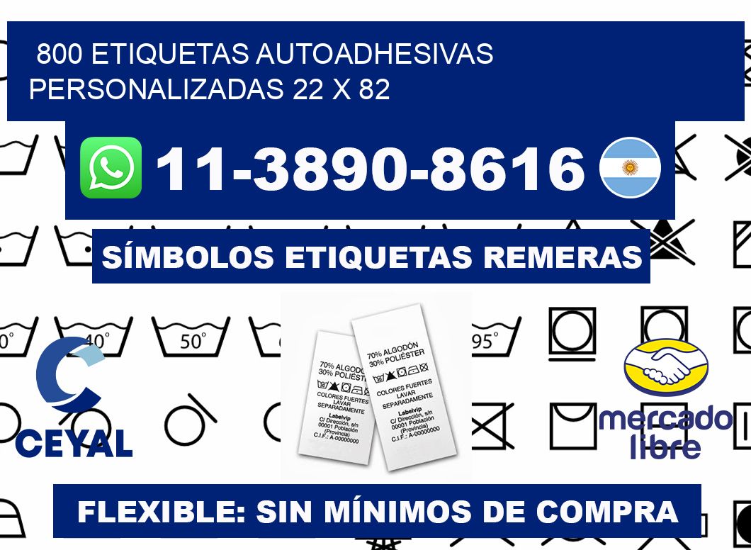 800 Etiquetas autoadhesivas personalizadas 22 x 82
