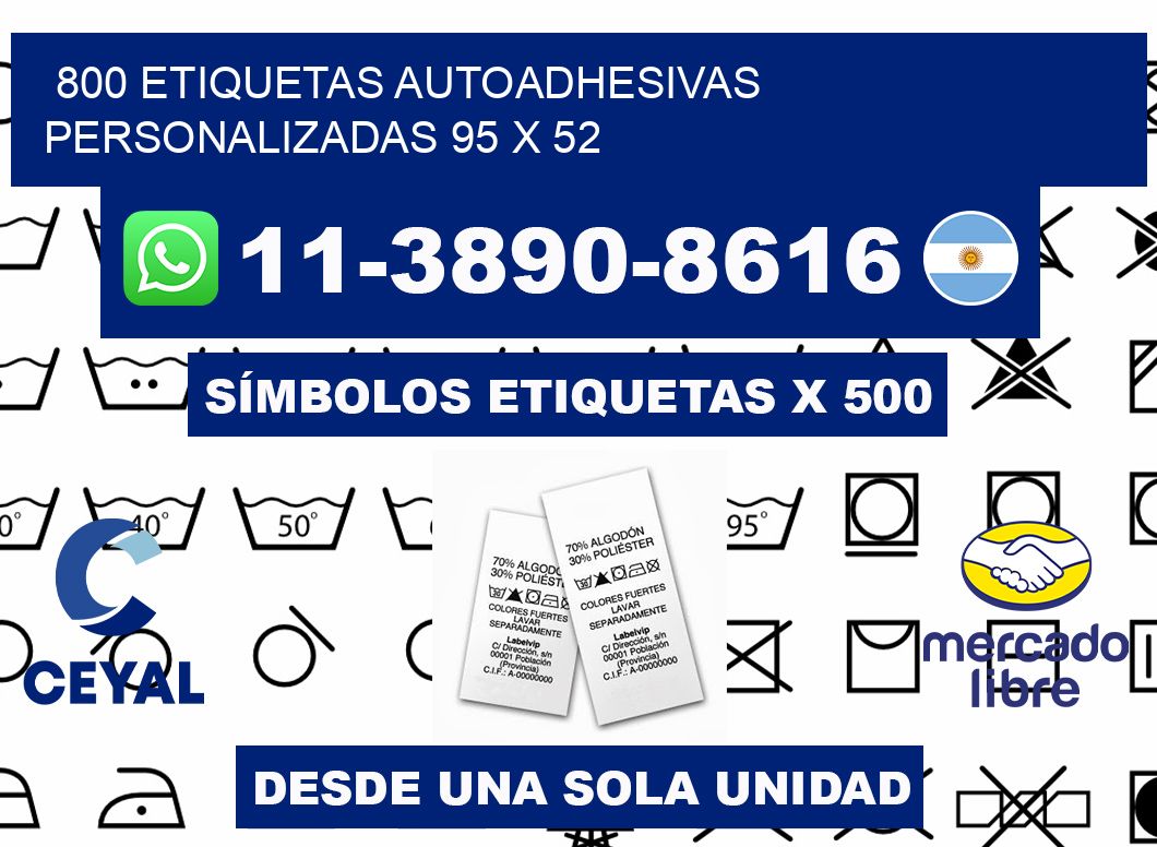 800 Etiquetas autoadhesivas personalizadas 95 x 52