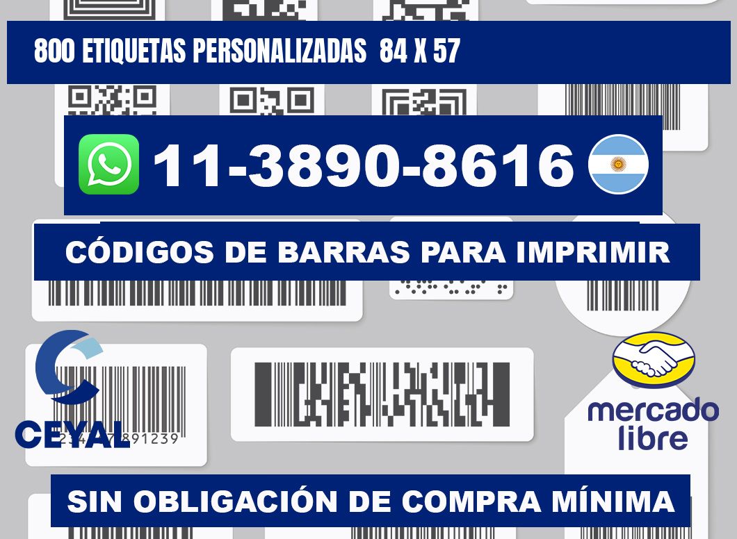 800 etiquetas personalizadas  84 x 57