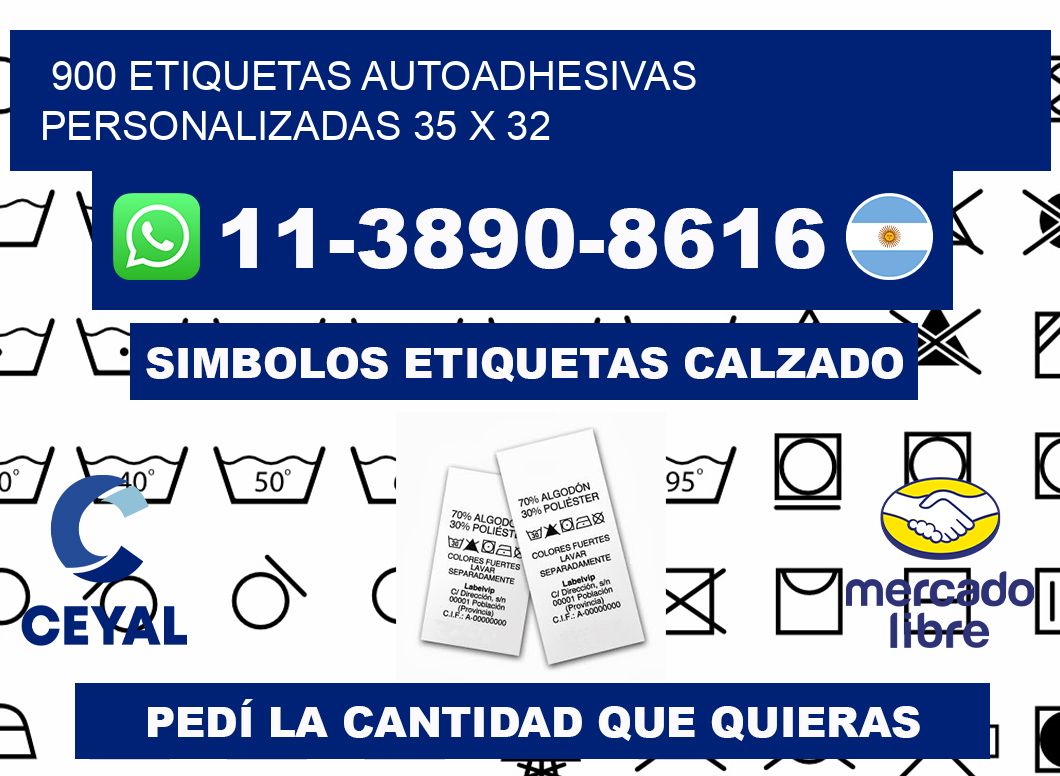 900 Etiquetas autoadhesivas personalizadas 35 x 32