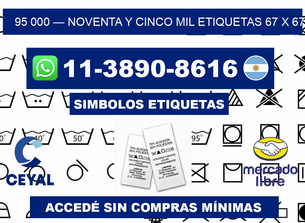 95 000 — noventa y cinco mil etiquetas 67 x 67