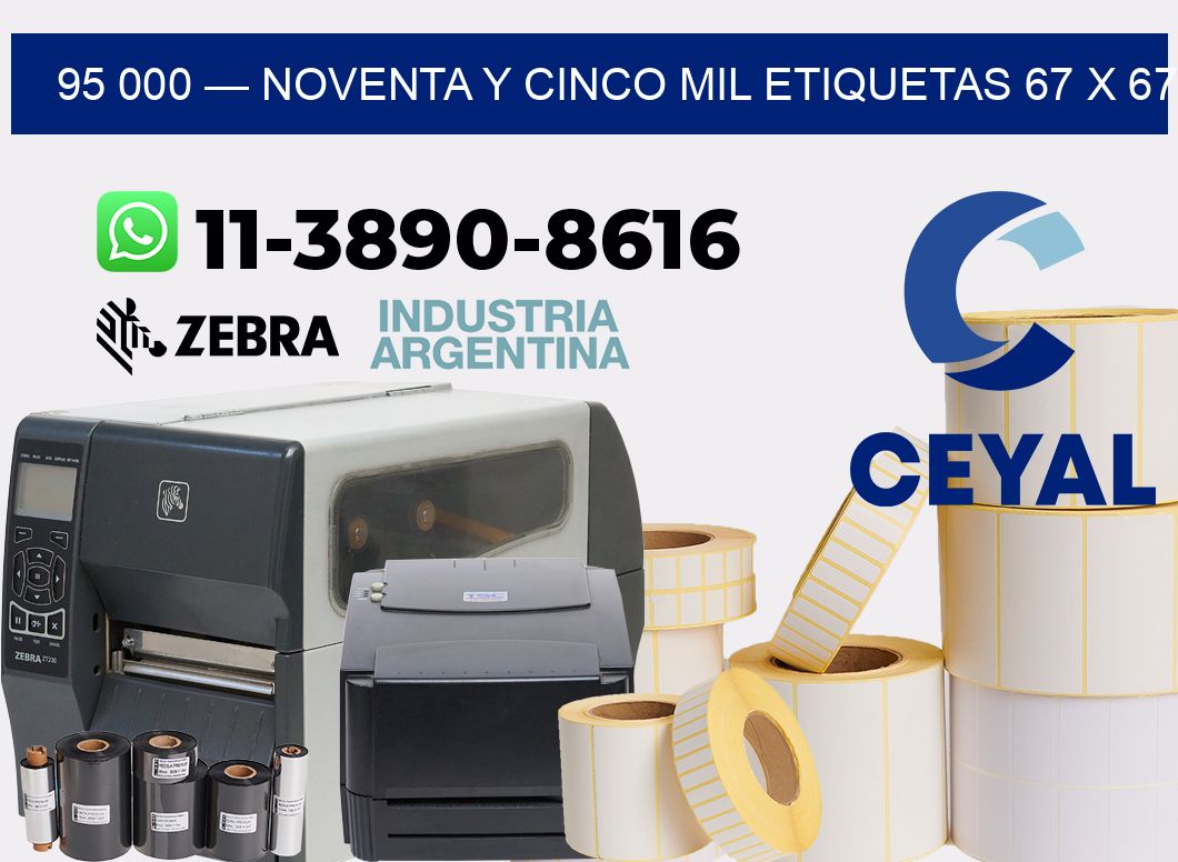 95 000 — noventa y cinco mil etiquetas 67 x 67