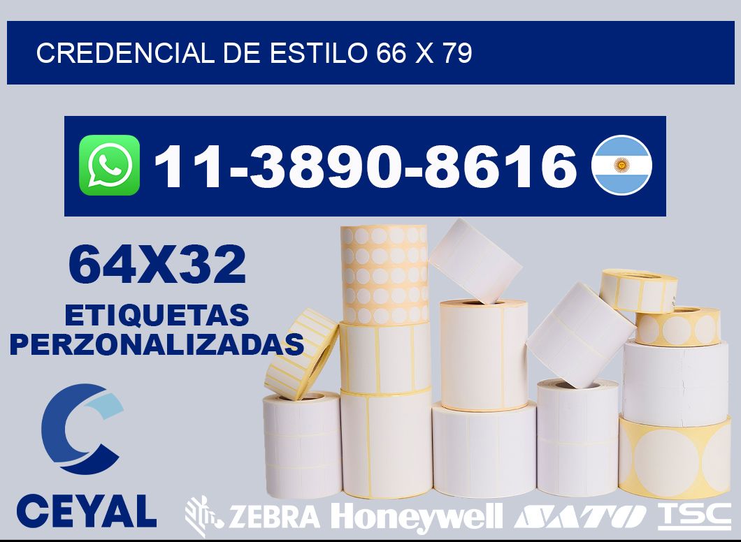 Credencial de estilo 66 x 79