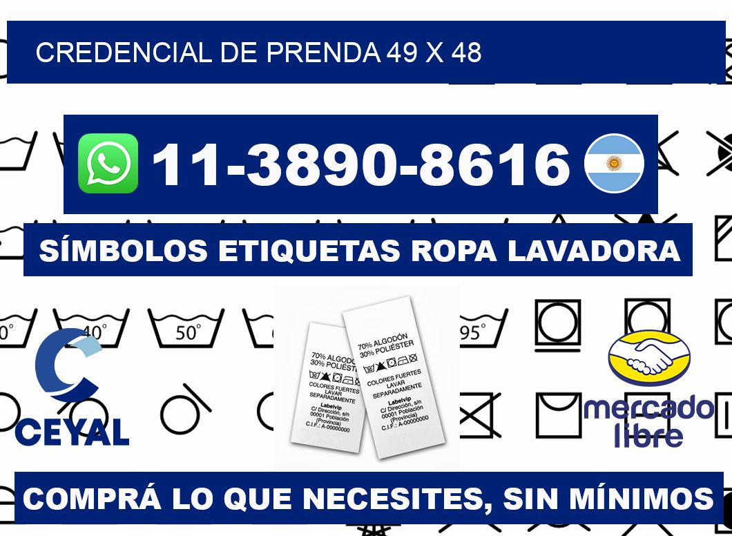 Credencial de prenda 49 x 48