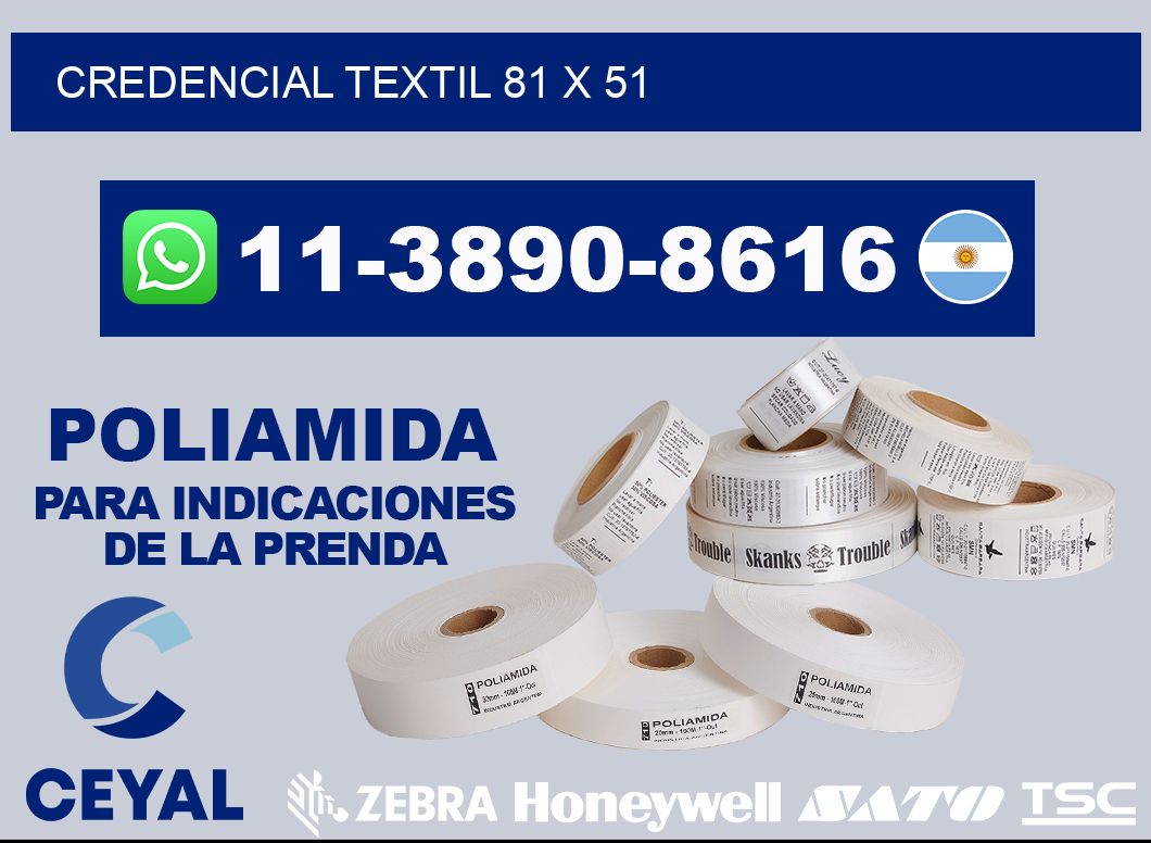 Credencial textil 81 x 51